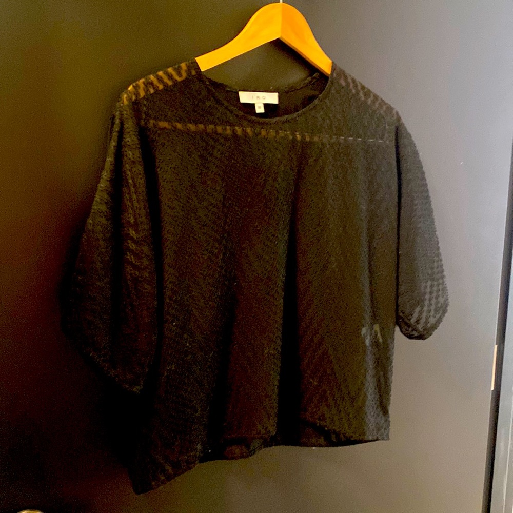 IRO sheer black blouse with pretty detailing size 36/ women’s small